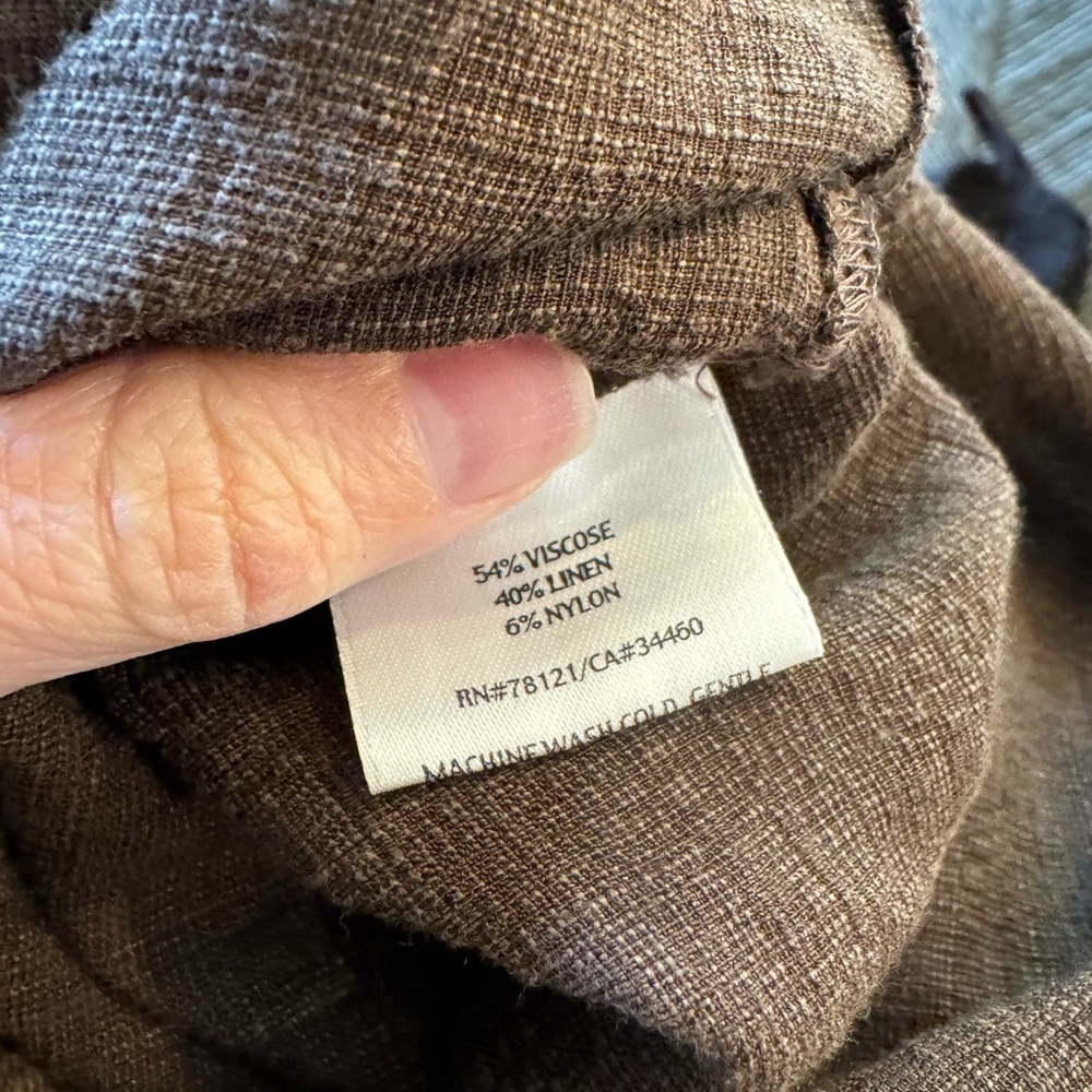 Eileen Fisher Brown Cropped Wide-Leg Pants - Picture 9 of 10